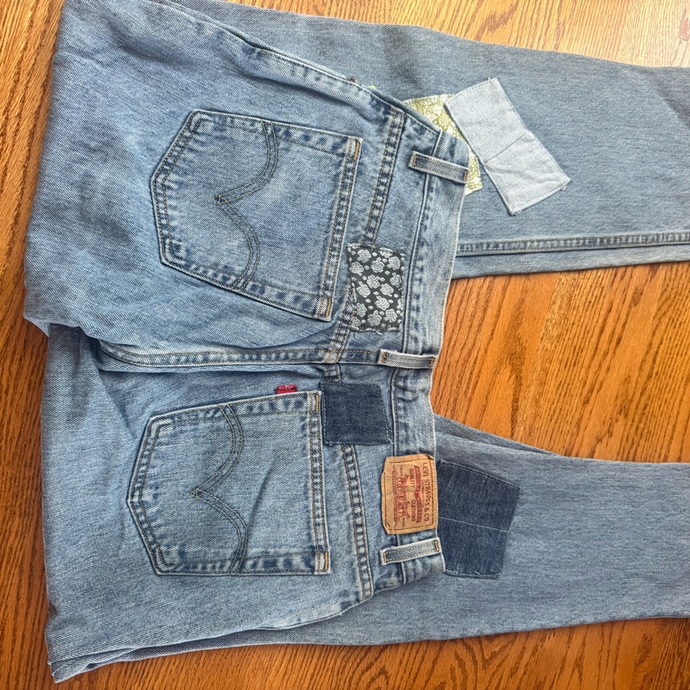 Levi's Women's Blue Denim Patchwork Jeans